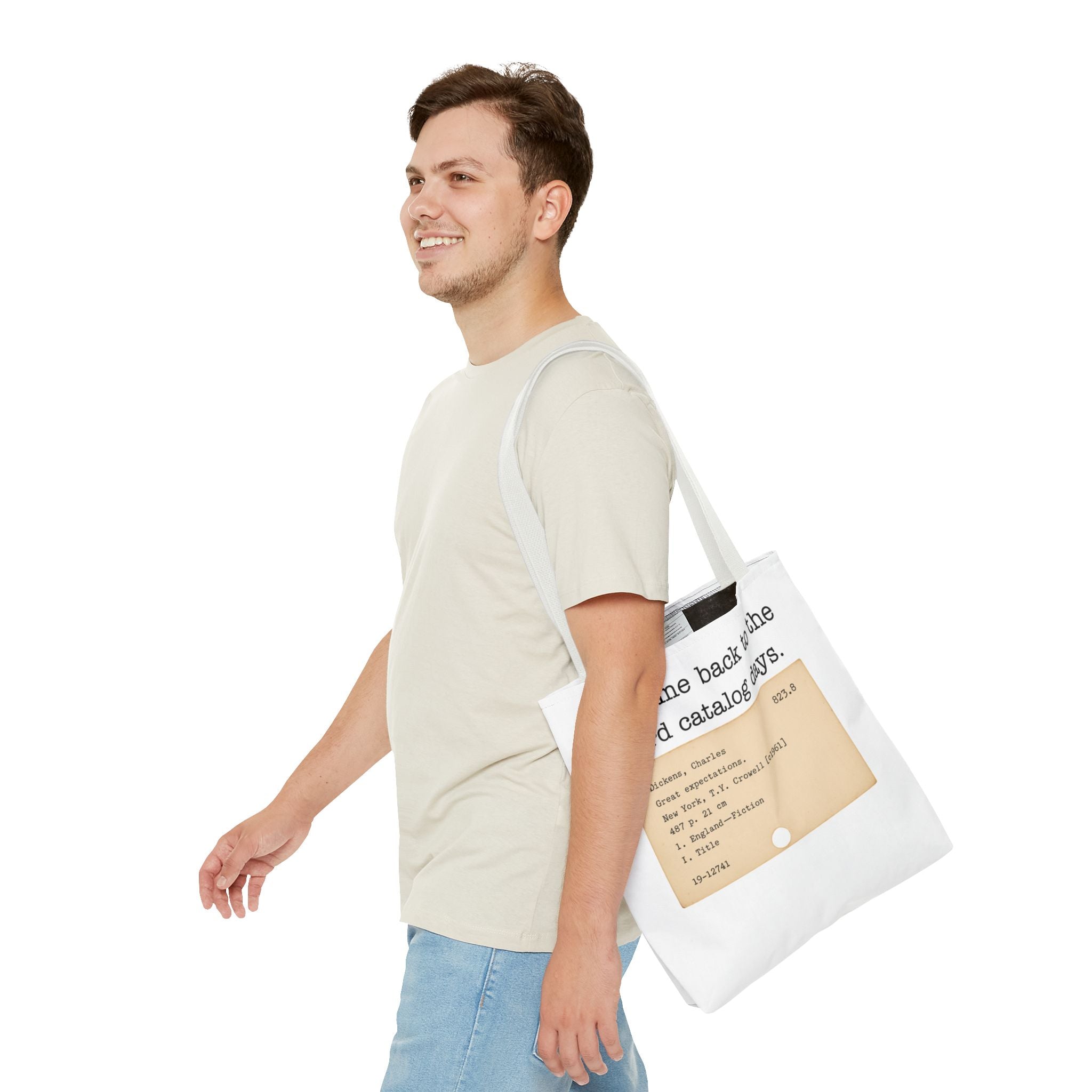 Vintage Library Card Tote Bag – Great Expectations Literary Book Lovers Bag