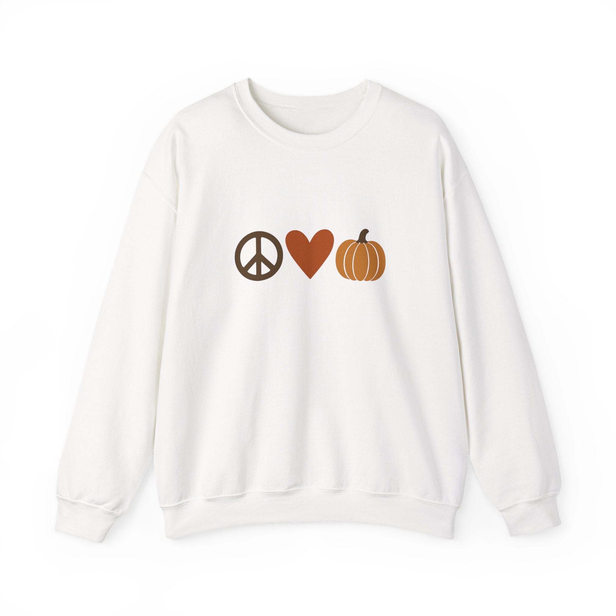 Fall Icons Unisex Sweatshirt - Peace, Love, Pumpkins