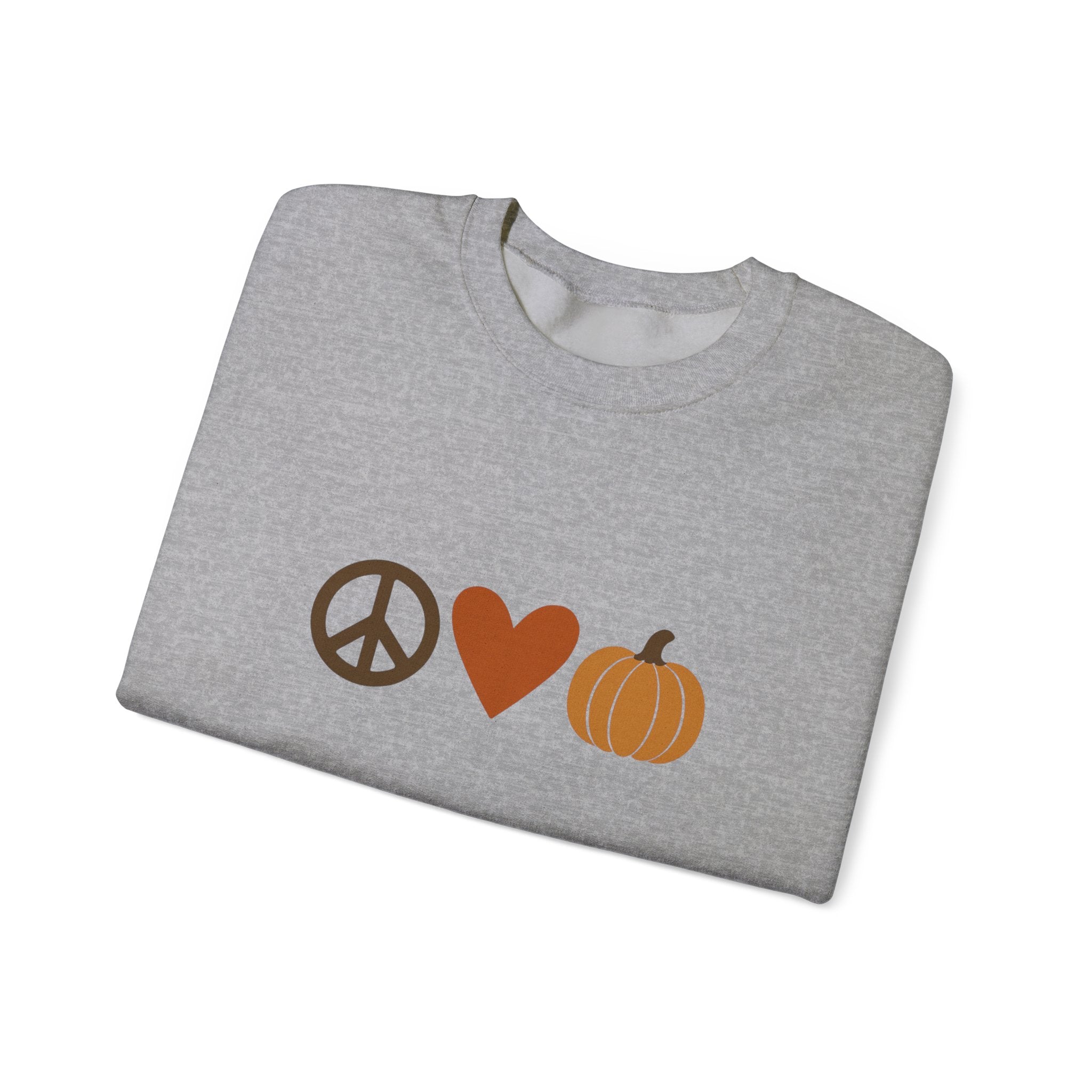 Fall Icons Unisex Sweatshirt - Peace, Love, Pumpkins