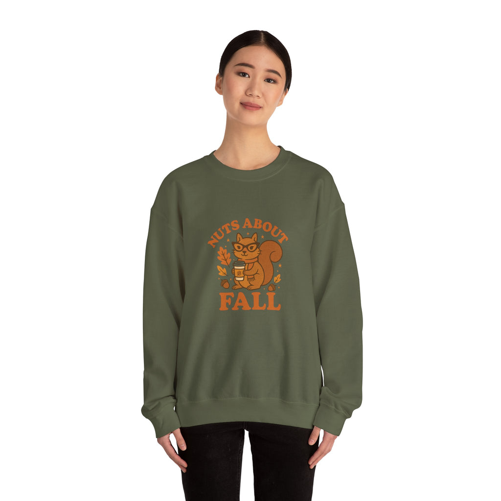 Funny Fall Squirrel Crewneck Sweatshirt - Nuts About Fall