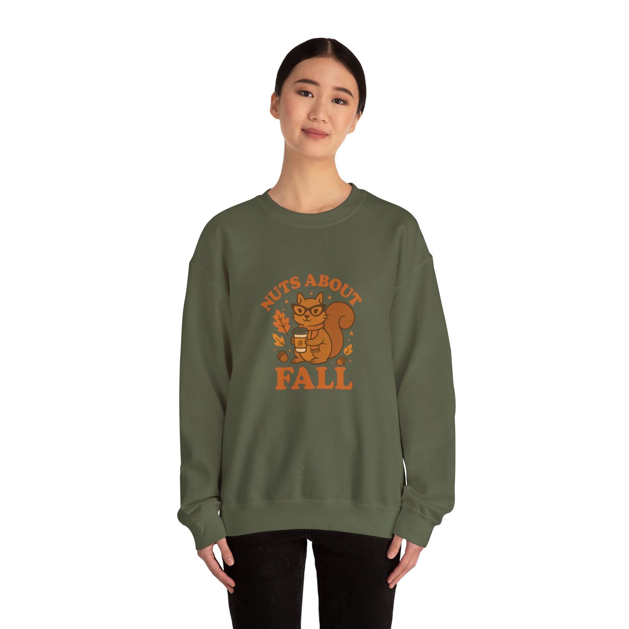 Funny Fall Squirrel Crewneck Sweatshirt - Nuts About Fall