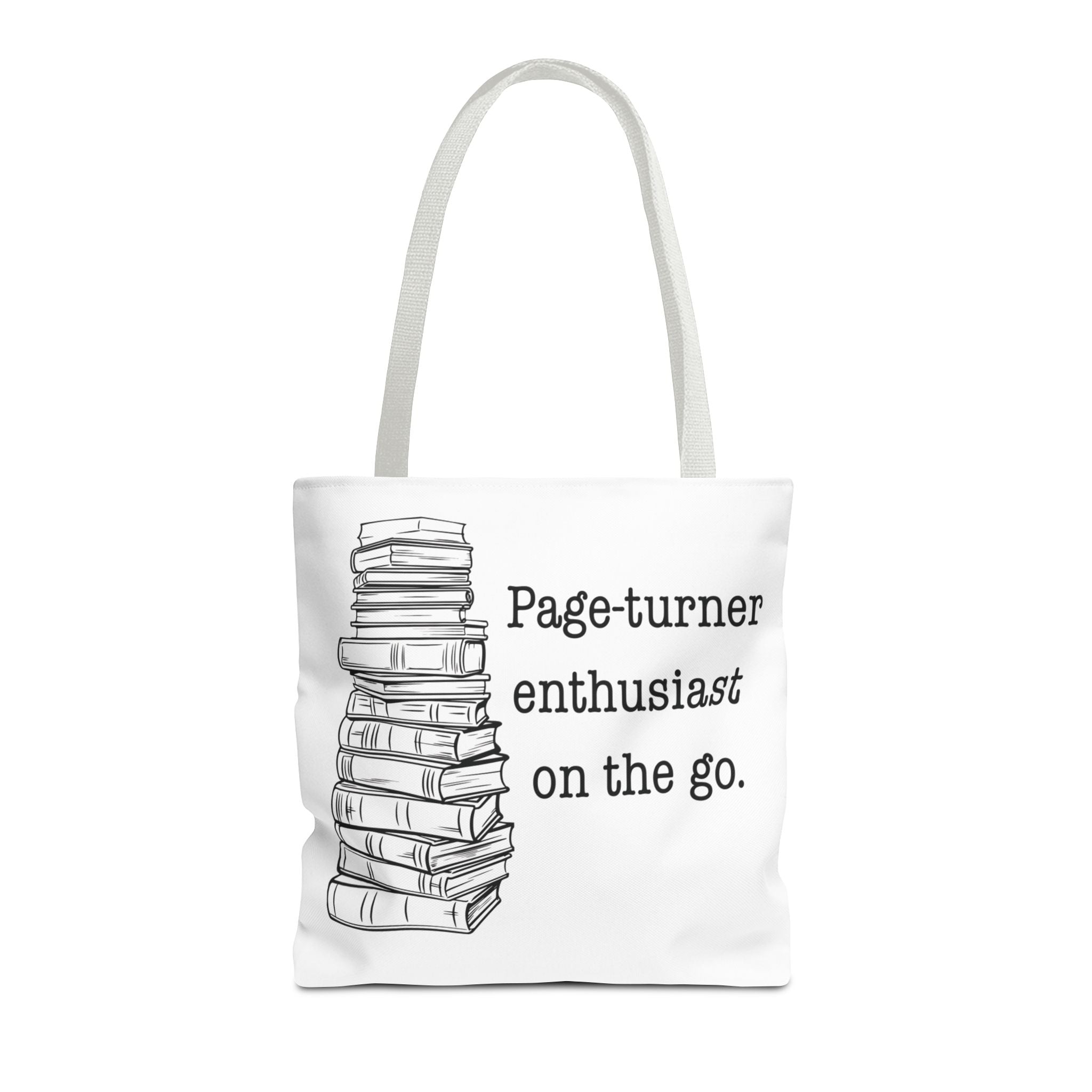 Minimalist Bookstack Tote Bag – Classic Black & White Book Lovers Bag