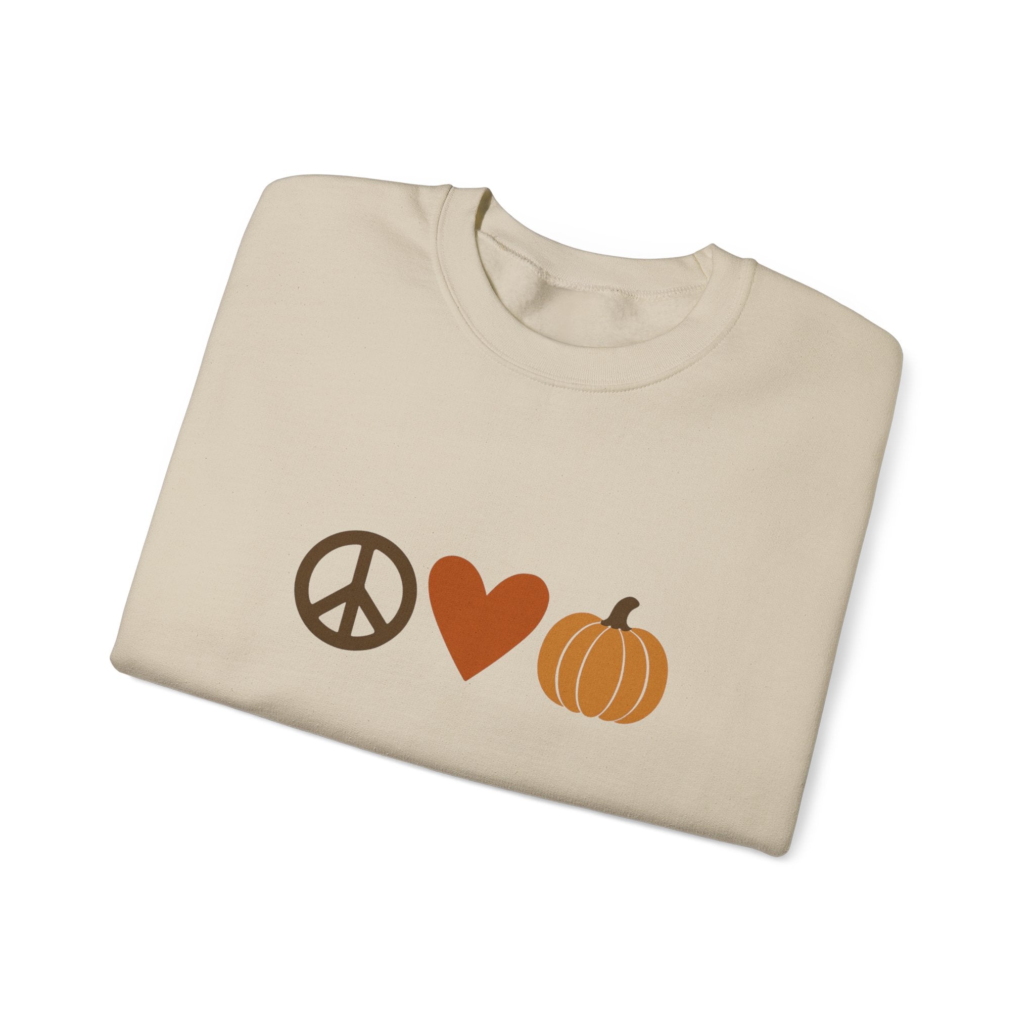Fall Icons Unisex Sweatshirt - Peace, Love, Pumpkins