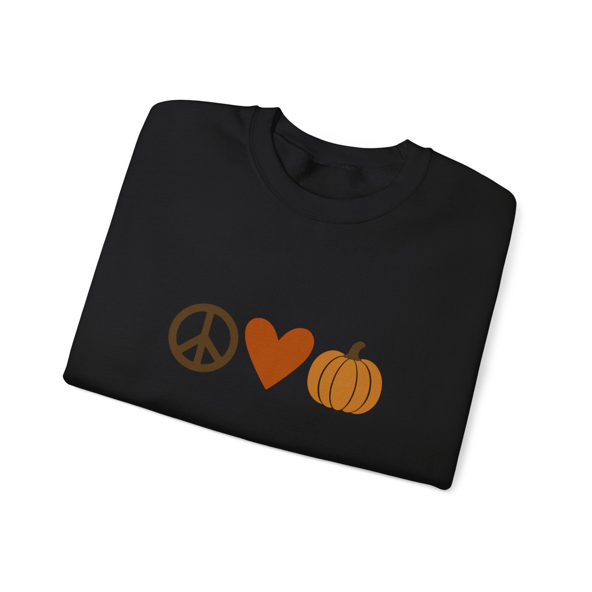 Fall Icons Unisex Sweatshirt - Peace, Love, Pumpkins