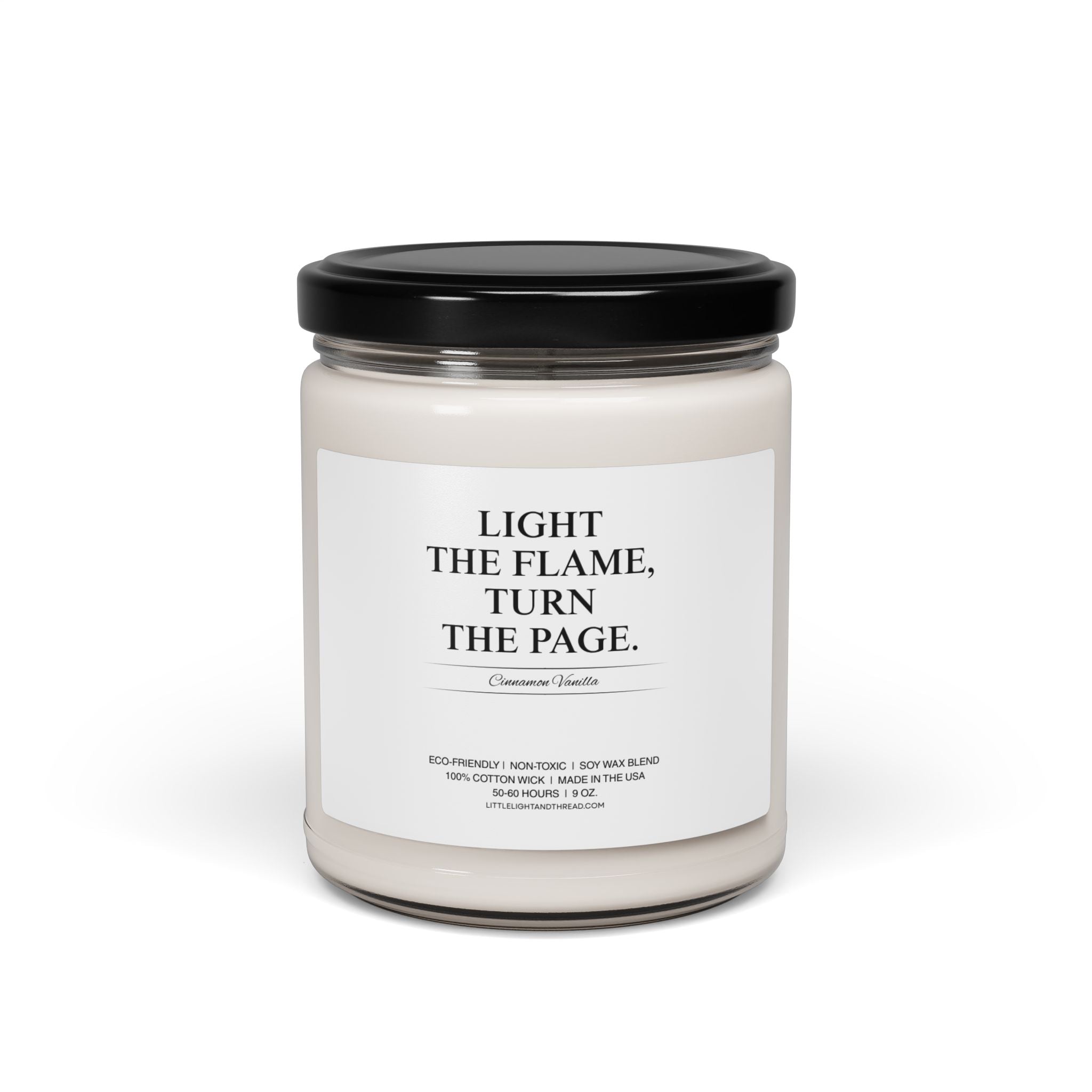 Book Lover Gift Candle - Light the Flame, Turn the Page | Cozy Reading Candle | Literary Decor
