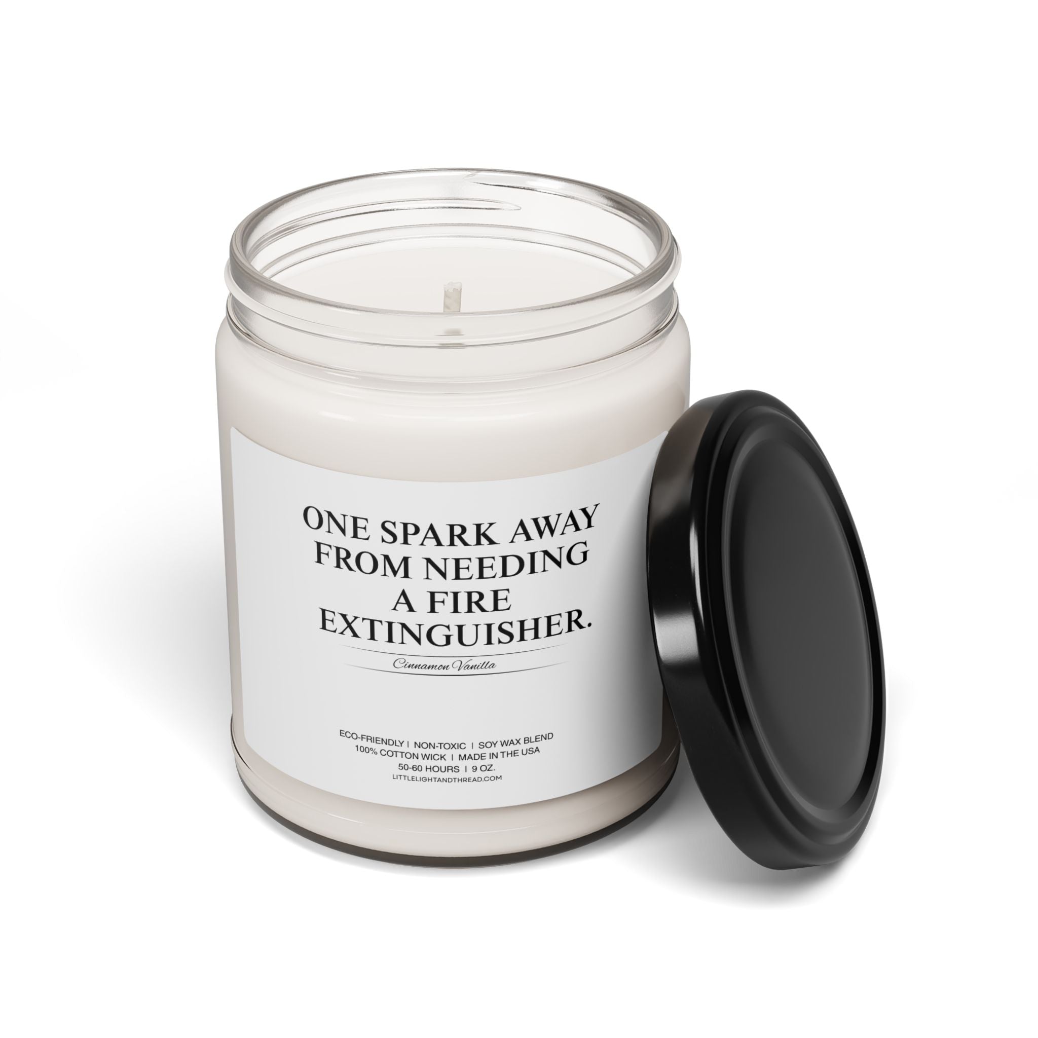 Gift Candle - One Spark Away from Needing A Fire Extinguisher | Fun Soy Candles | Stress Relief Gift | Friend Gift | Cozy Home Decor