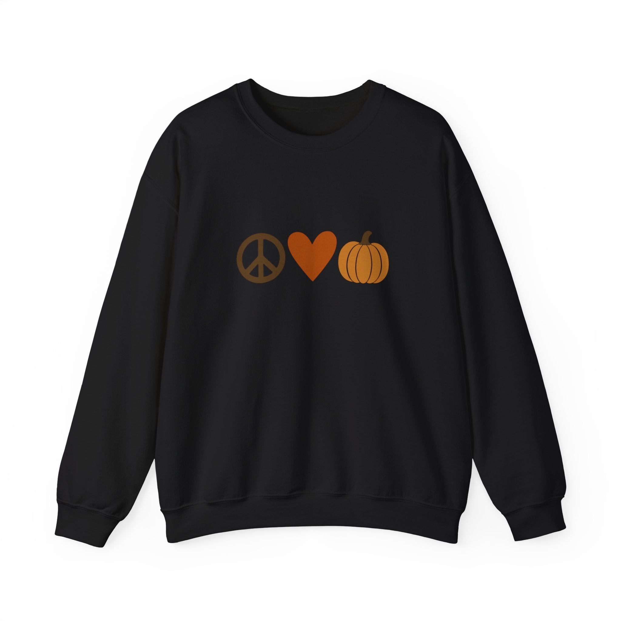 Fall Icons Unisex Sweatshirt - Peace, Love, Pumpkins