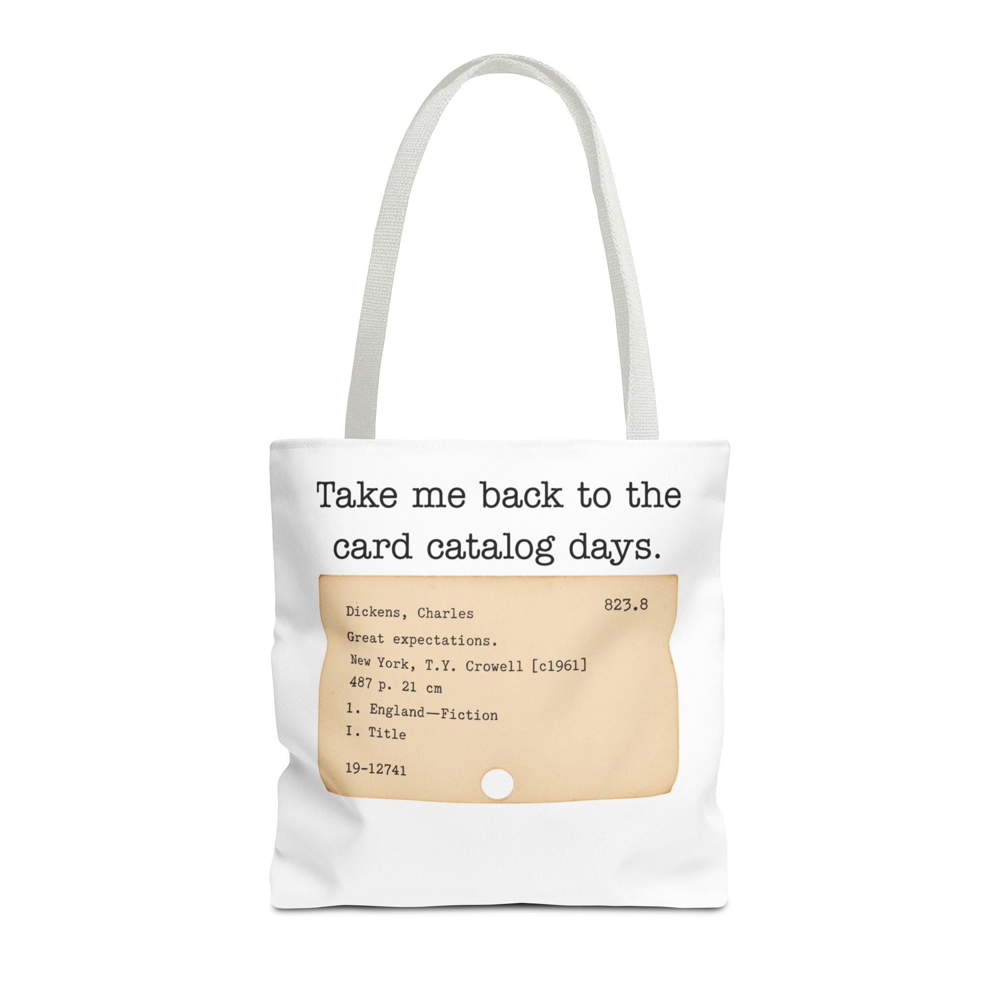 Vintage Library Card Tote Bag – Great Expectations Literary Book Lovers Bag