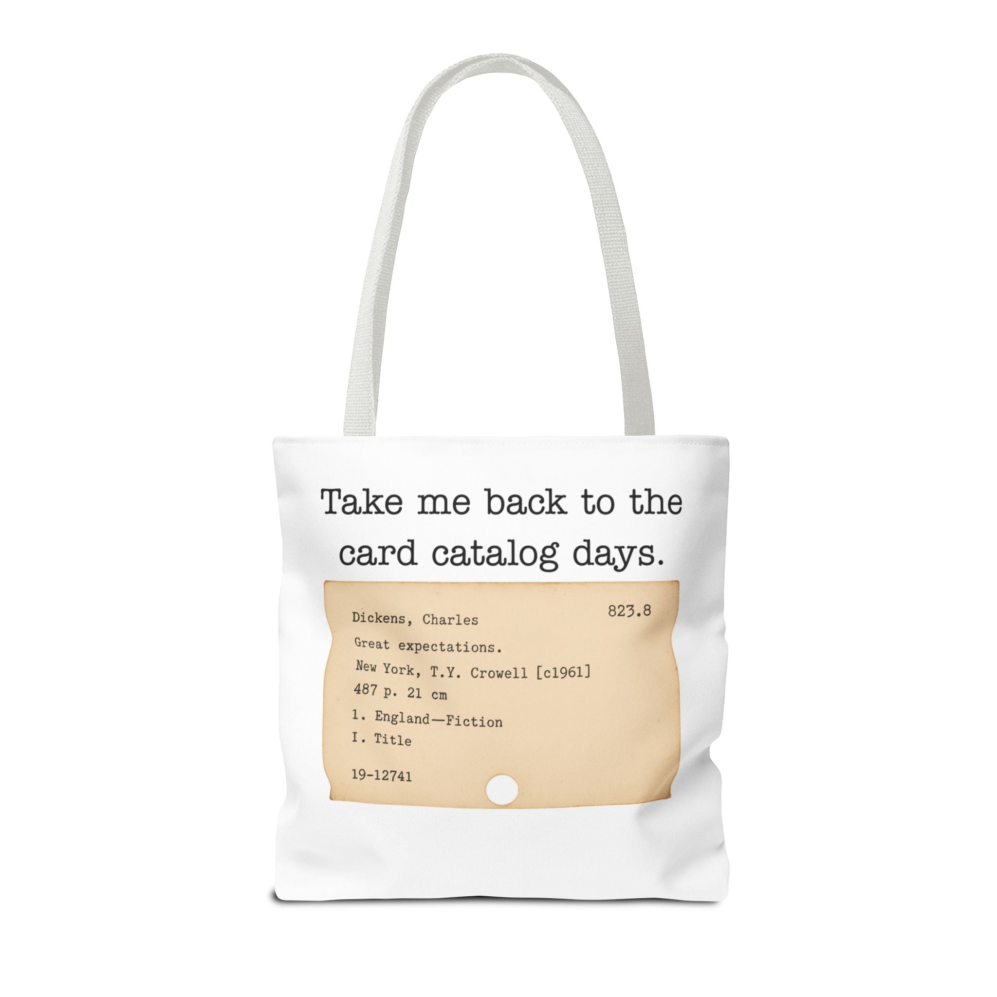 Vintage Library Card Tote Bag – Great Expectations Literary Book Lovers Bag
