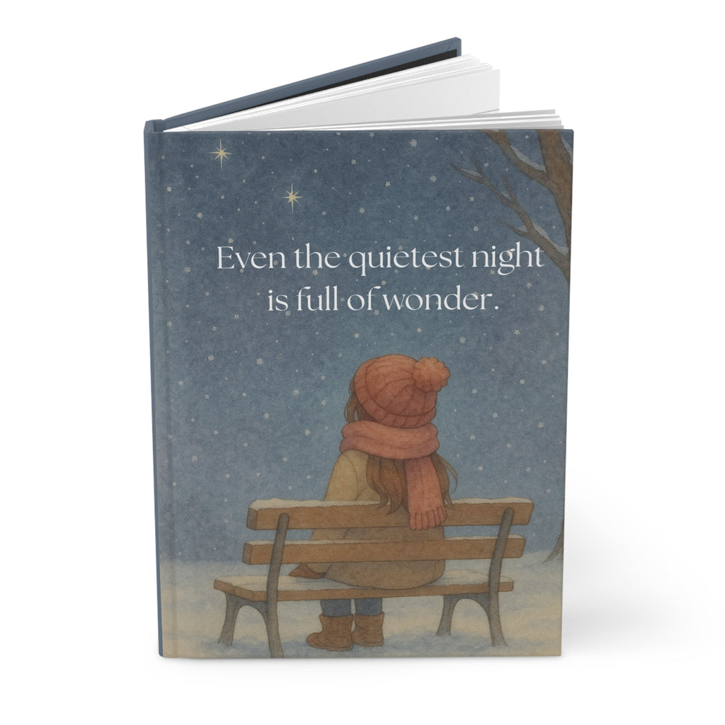 Matte Hardcover Journal - Starry Night Watercolor Design for Reflection and Creative Writing