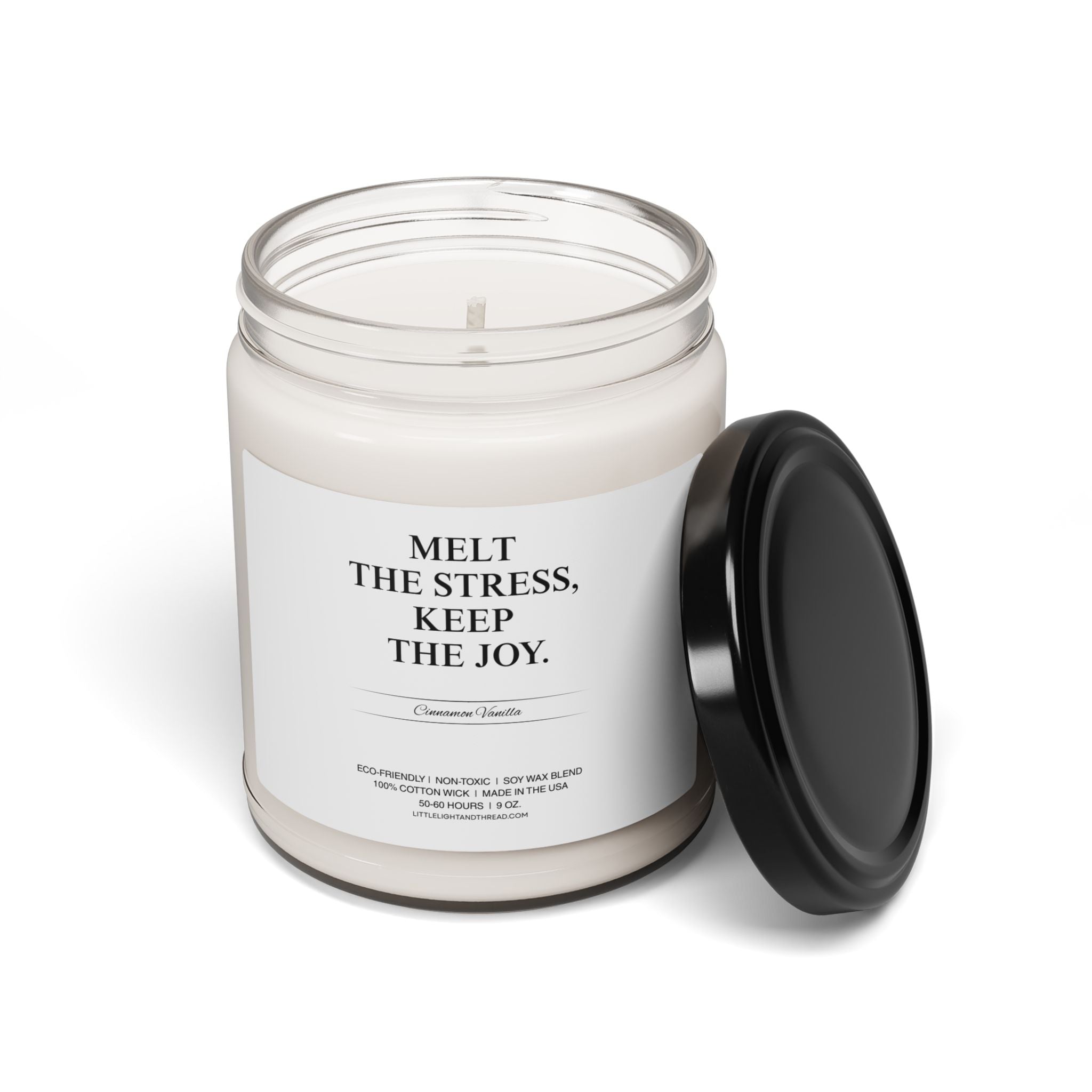 Melt the Stress, Keep the Joy Candle – Relaxation Gift | Stress Relief Soy Wax Candle | Self Care Home Decor