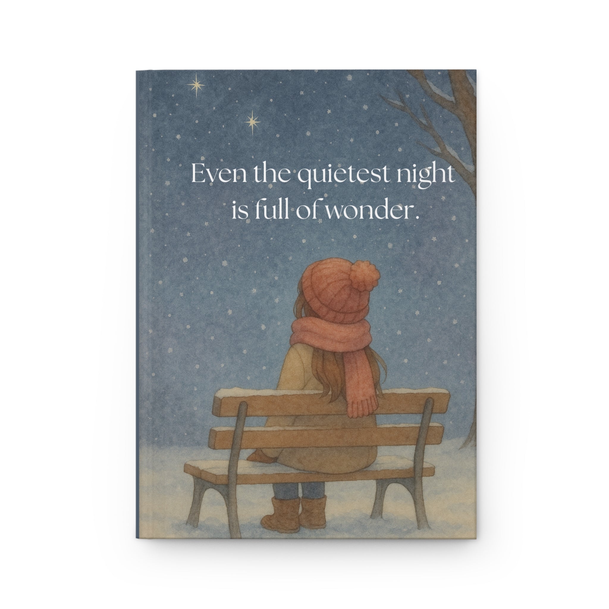 Matte Hardcover Journal - Starry Night Watercolor Design for Reflection and Creative Writing