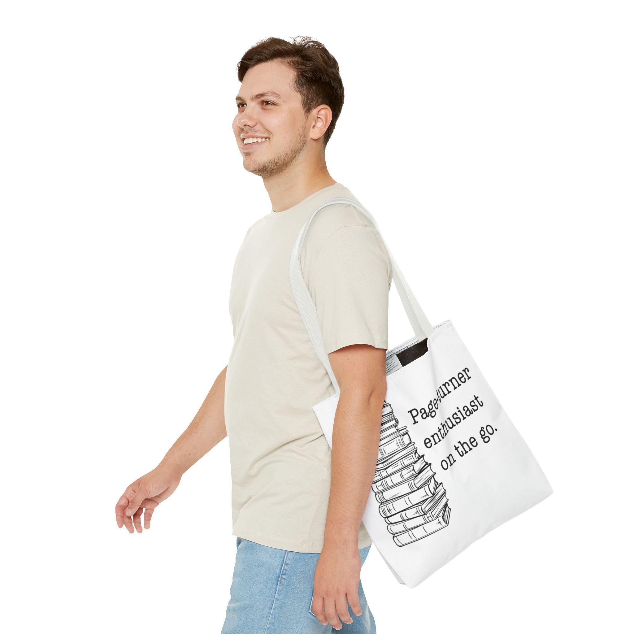 Minimalist Bookstack Tote Bag – Classic Black & White Book Lovers Bag