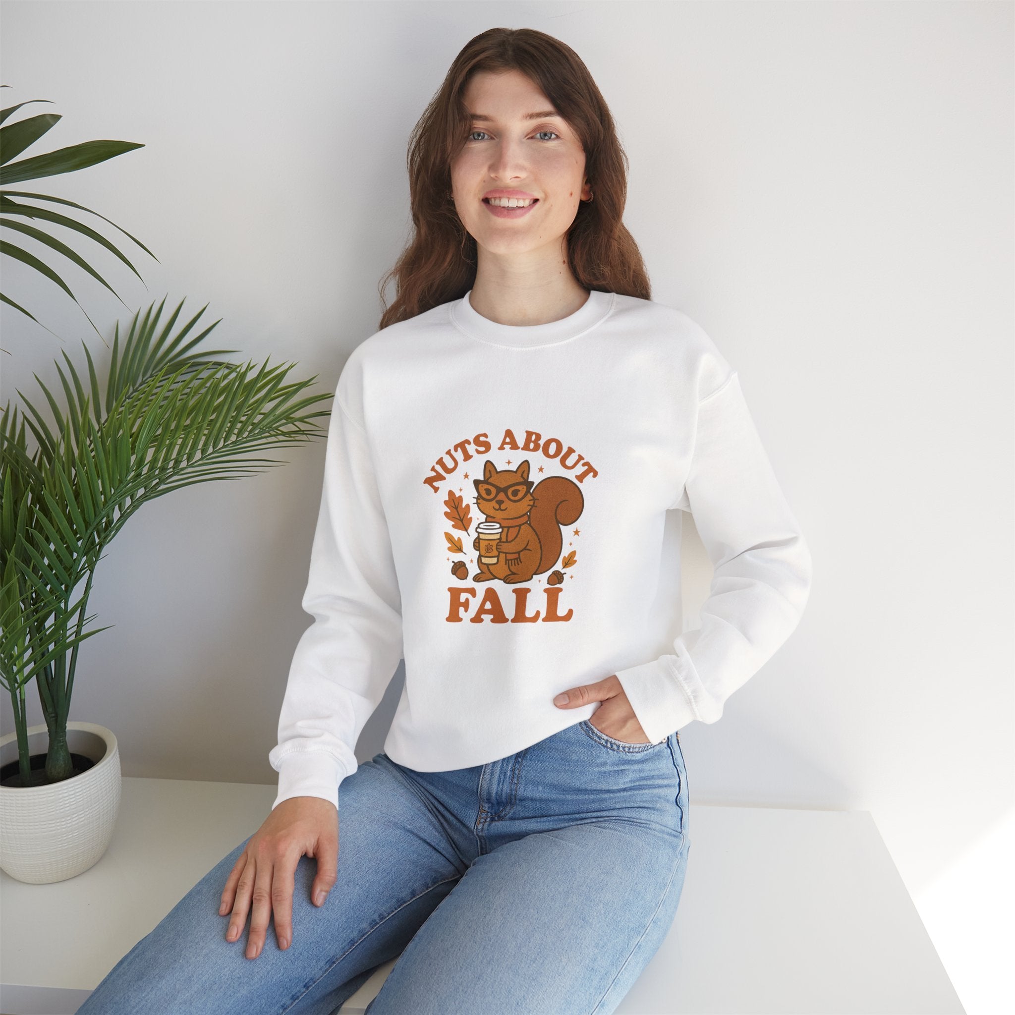 Funny Fall Squirrel Crewneck Sweatshirt - Nuts About Fall