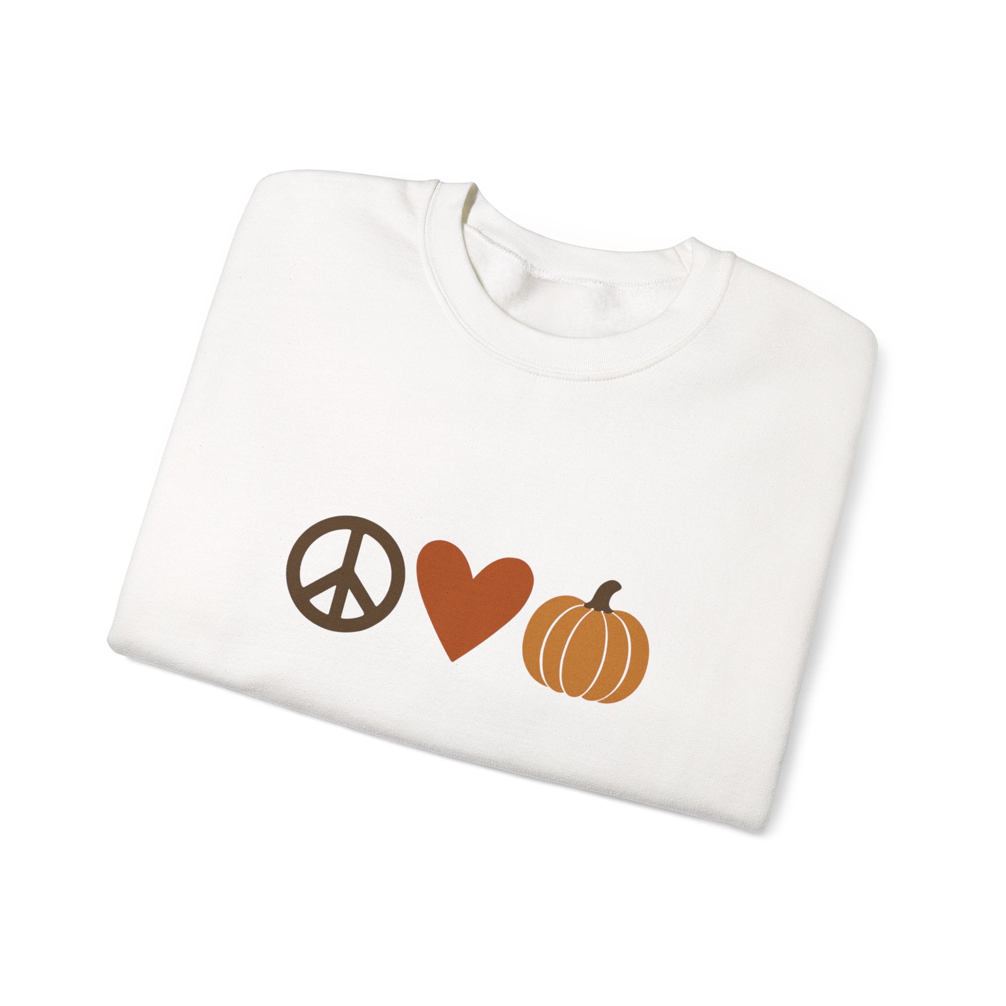 Fall Icons Unisex Sweatshirt - Peace, Love, Pumpkins