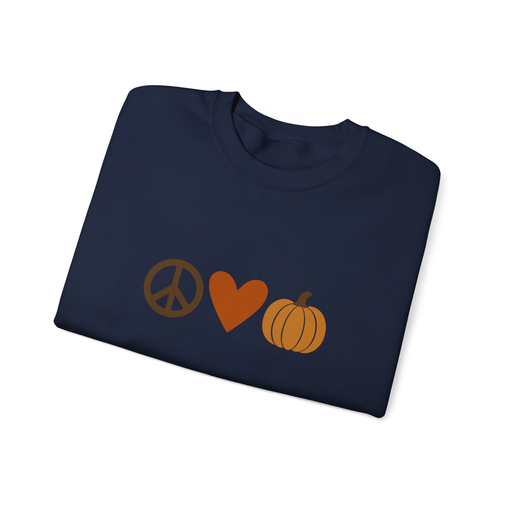 Fall Icons Unisex Sweatshirt - Peace, Love, Pumpkins