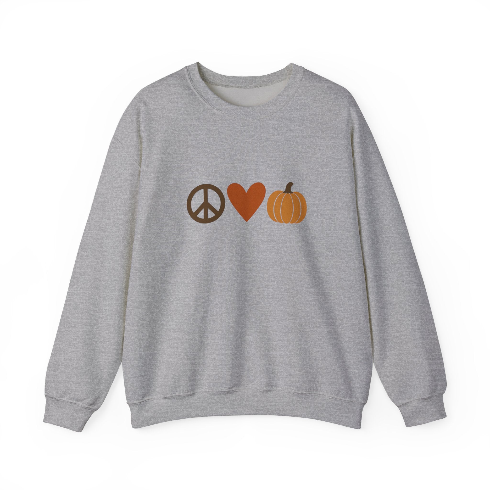 Fall Icons Unisex Sweatshirt - Peace, Love, Pumpkins