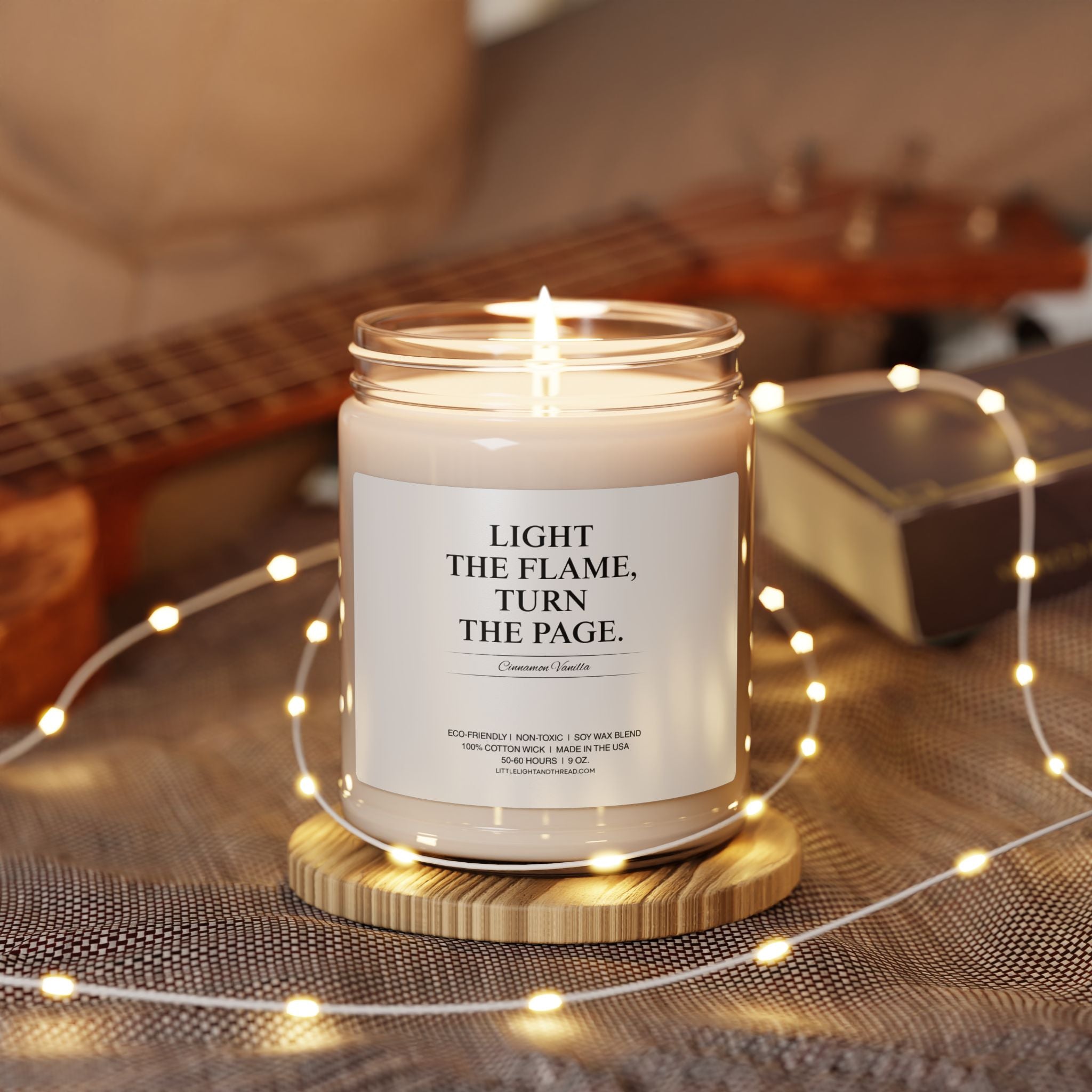 Book Lover Gift Candle - Light the Flame, Turn the Page | Cozy Reading Candle | Literary Decor