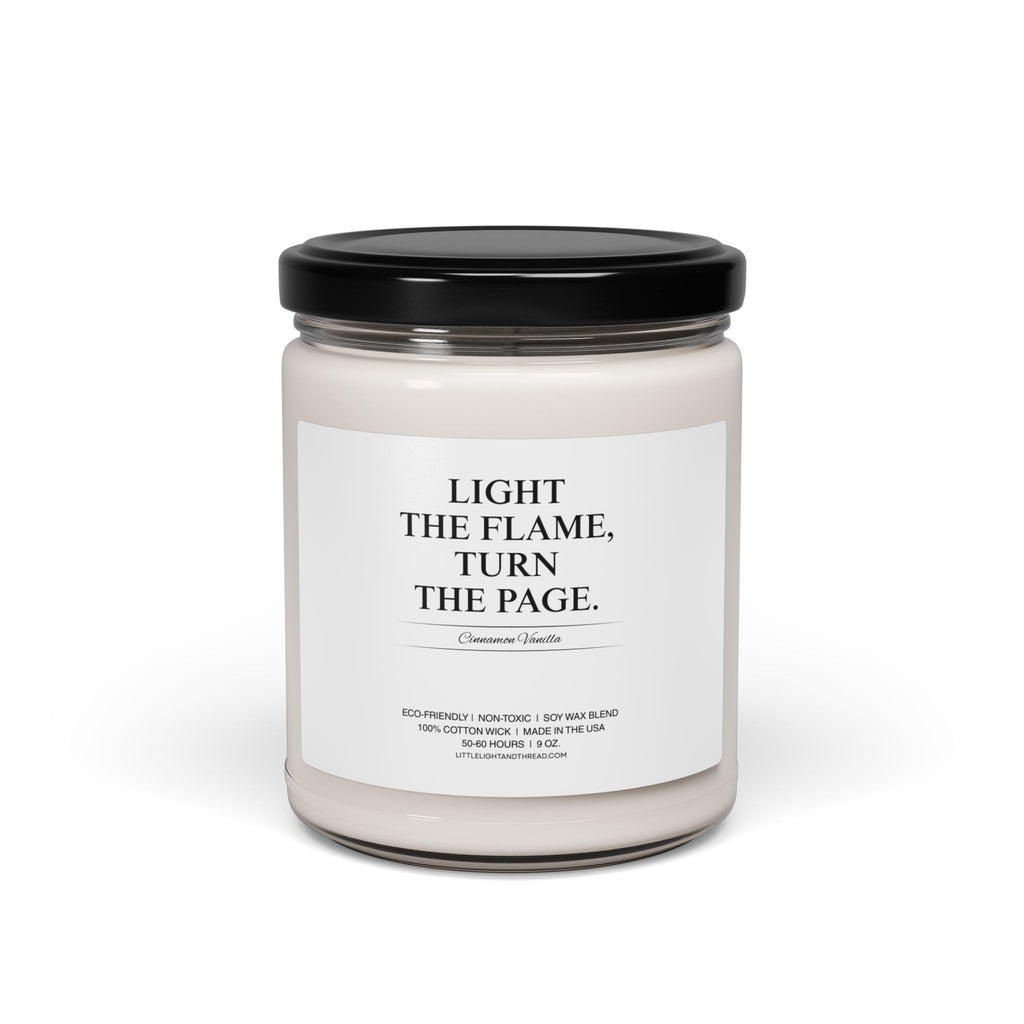 Book Lover Gift Candle - Light the Flame, Turn the Page | Cozy Reading Candle | Literary Decor