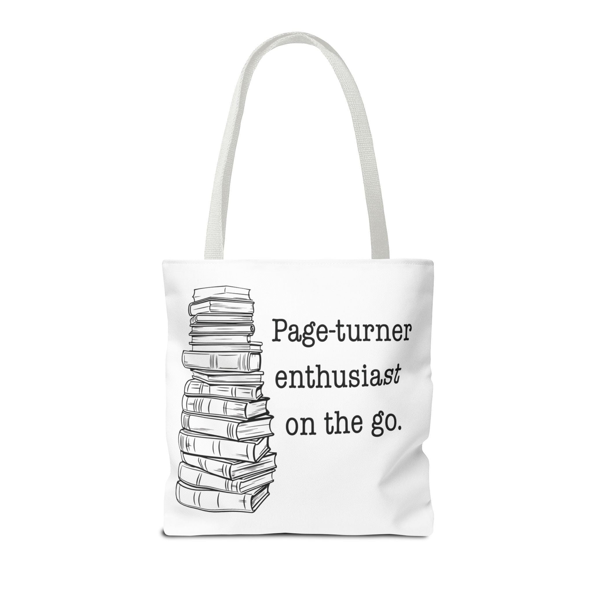 Minimalist Bookstack Tote Bag – Classic Black & White Book Lovers Bag