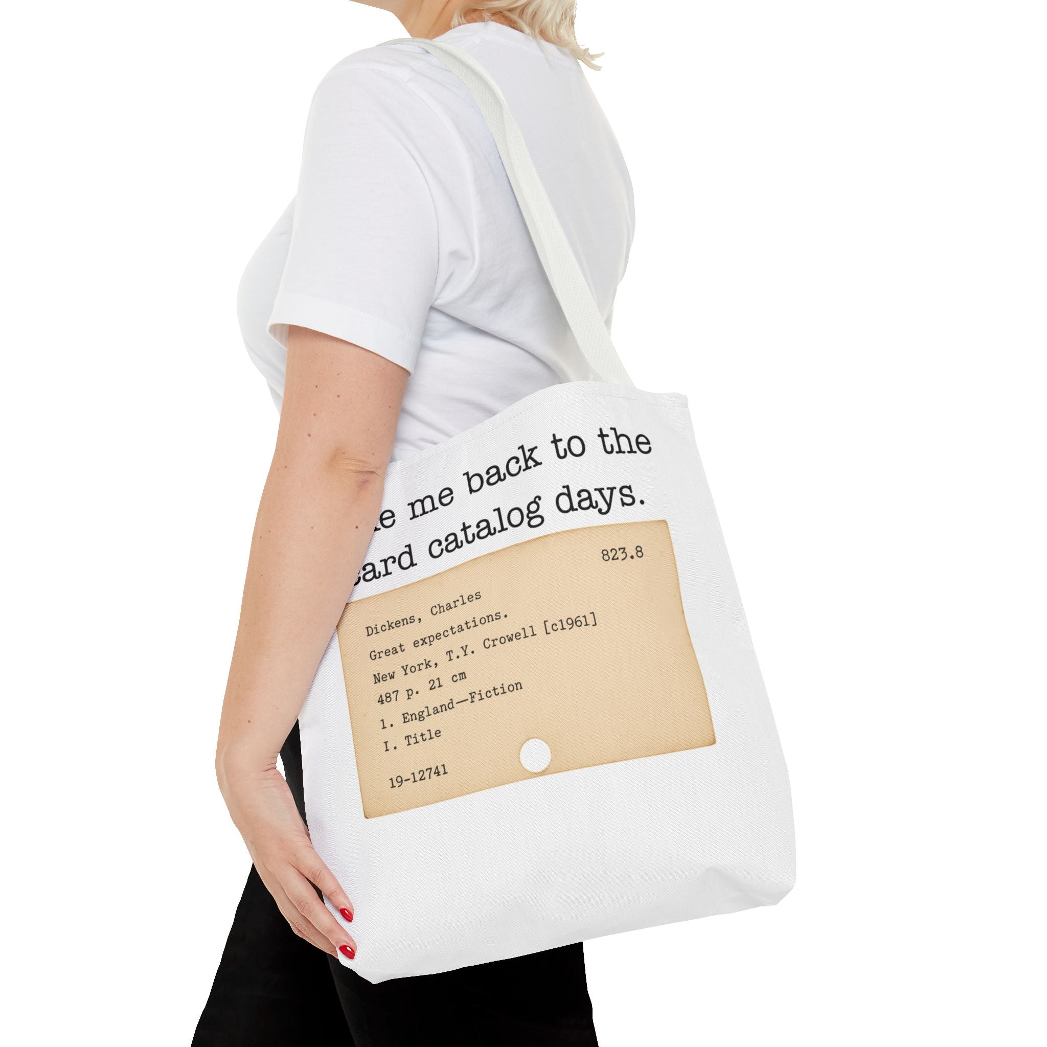 Vintage Library Card Tote Bag – Great Expectations Literary Book Lovers Bag