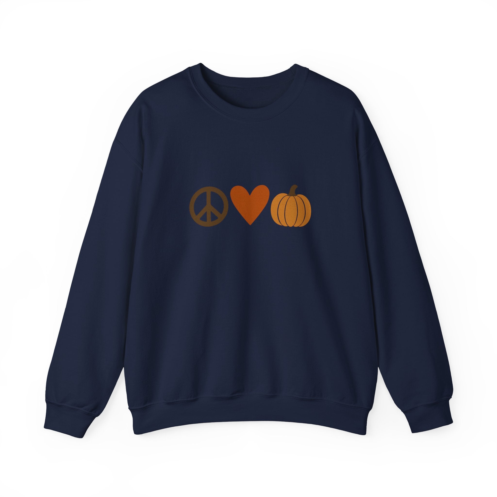 Fall Icons Unisex Sweatshirt - Peace, Love, Pumpkins