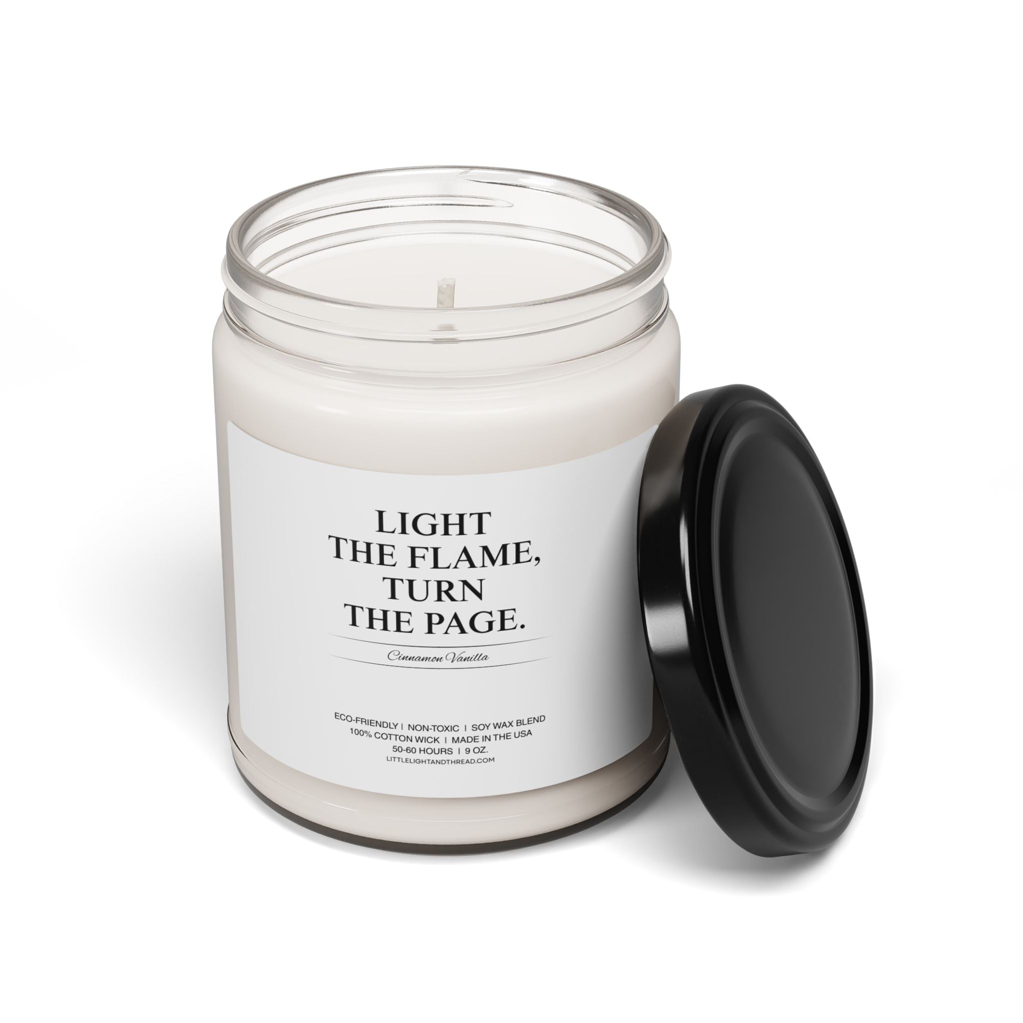Book Lover Gift Candle - Light the Flame, Turn the Page | Cozy Reading Candle | Literary Decor