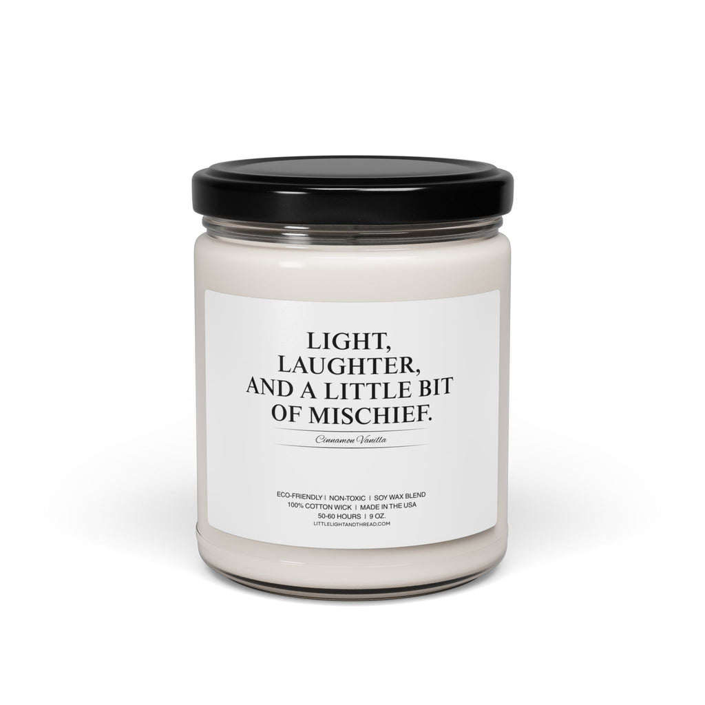 Gift Candle - Light, Laughter, and a Little Bit of Mischief | Fun Soy Candles | Stress Relief Gift | Friend Gift | Cozy Home Decor