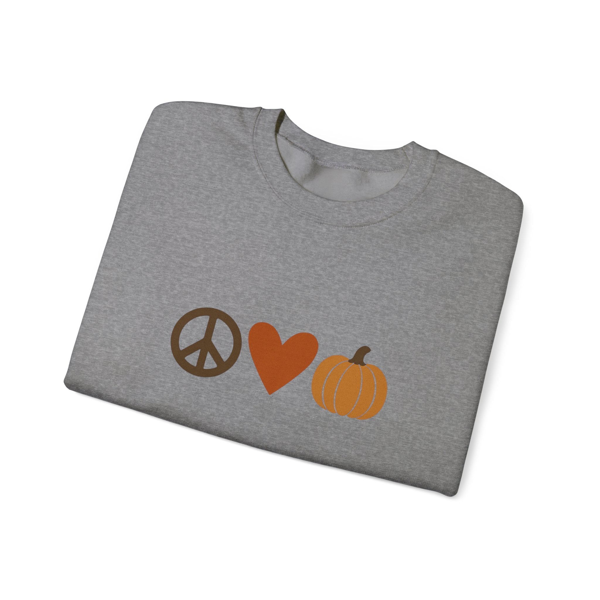 Fall Icons Unisex Sweatshirt - Peace, Love, Pumpkins