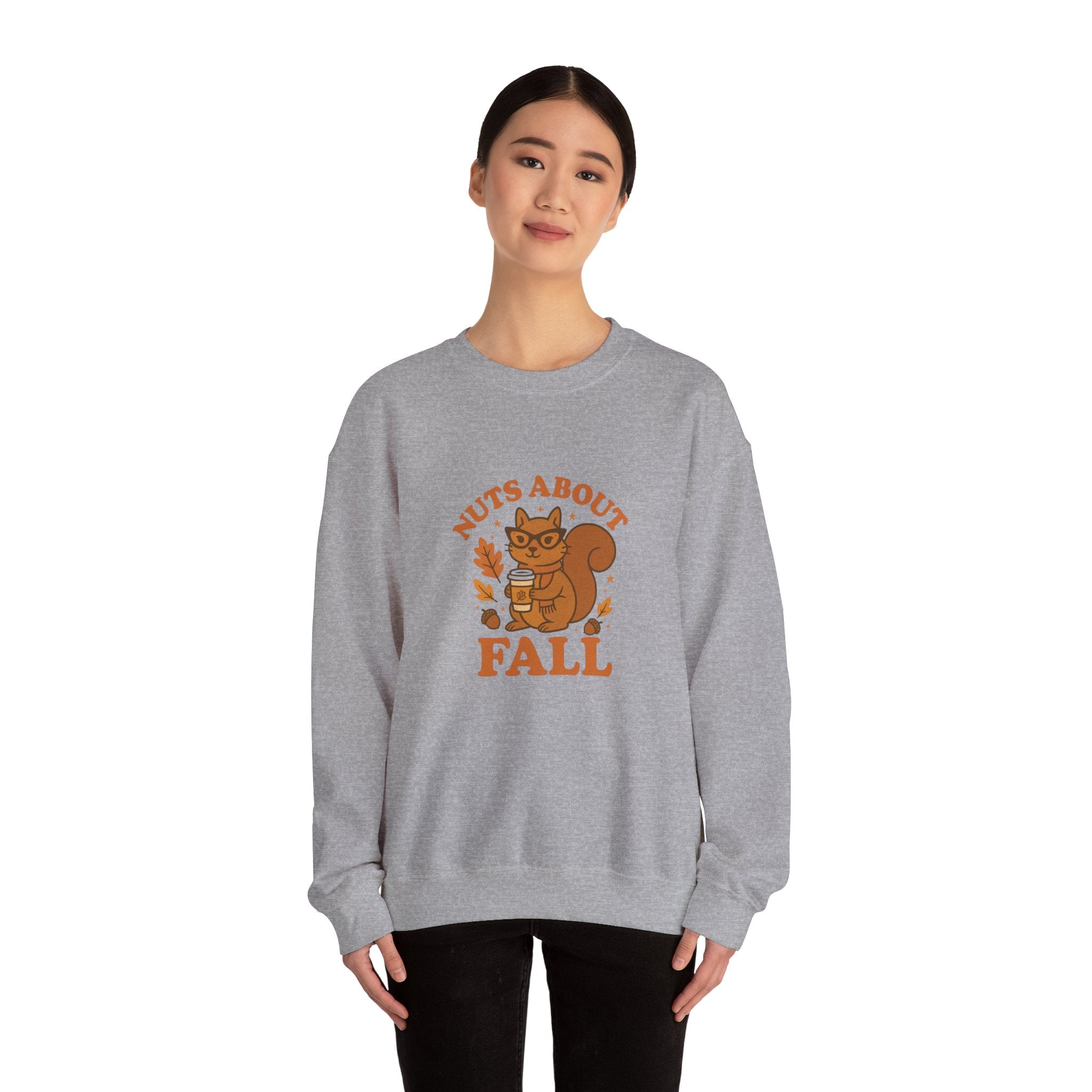 Funny Fall Squirrel Crewneck Sweatshirt - Nuts About Fall