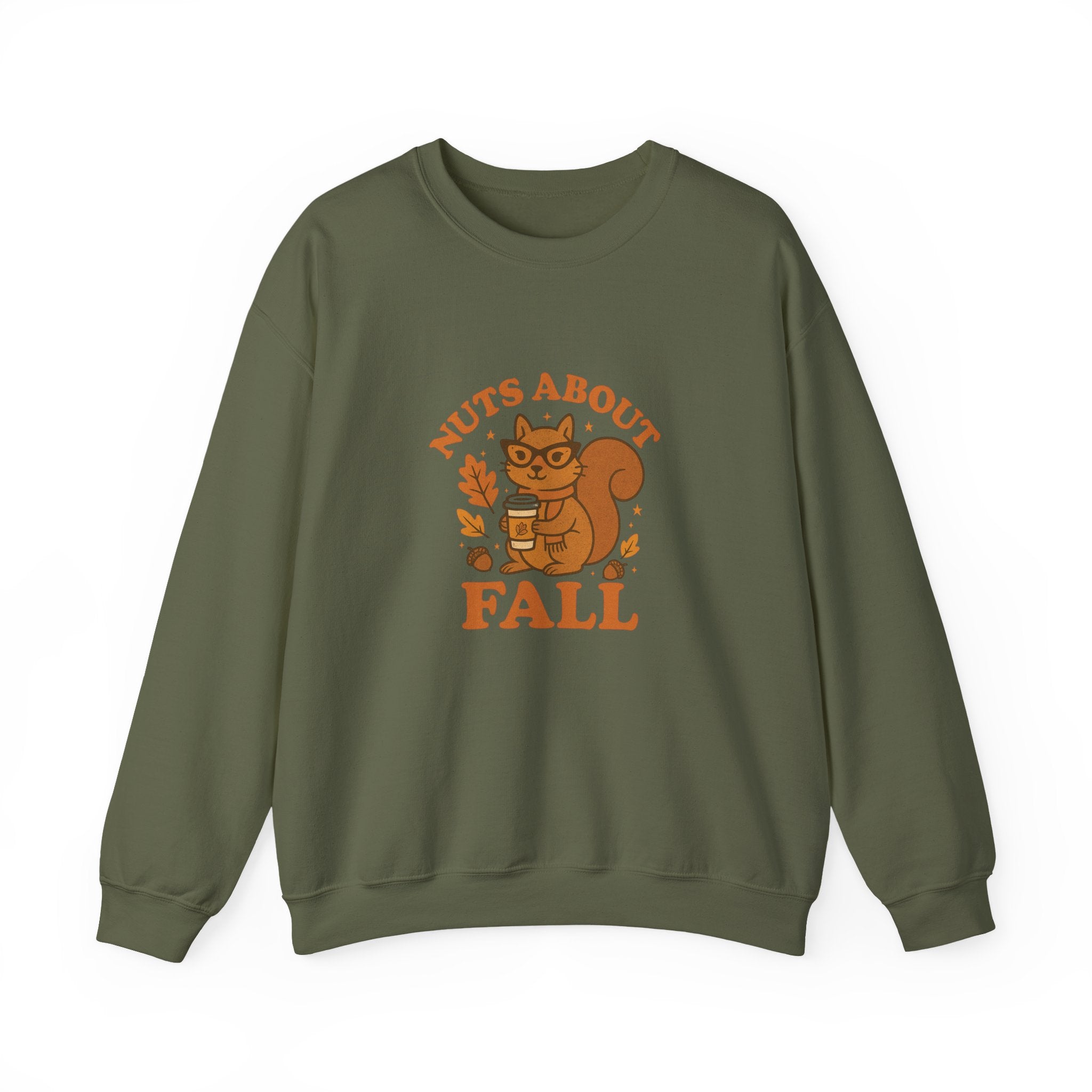 Funny Fall Squirrel Crewneck Sweatshirt - Nuts About Fall